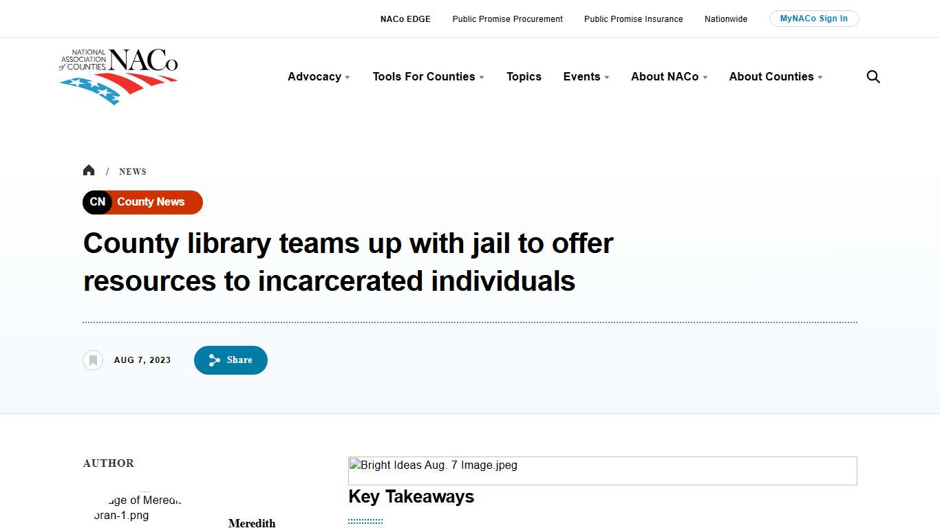 County library teams up with jail to offer resources to incarcerated individuals National Association of Counties